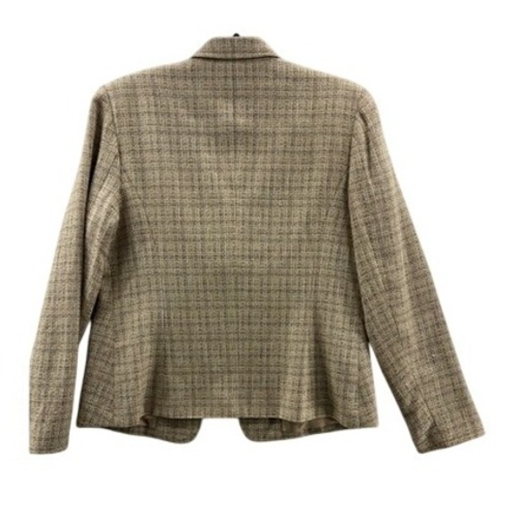 Talbots Womens Tweed Suit Jacket Blazer Gray Beige Pocket Long Sleeve Button 10 - Picture 2 of 9